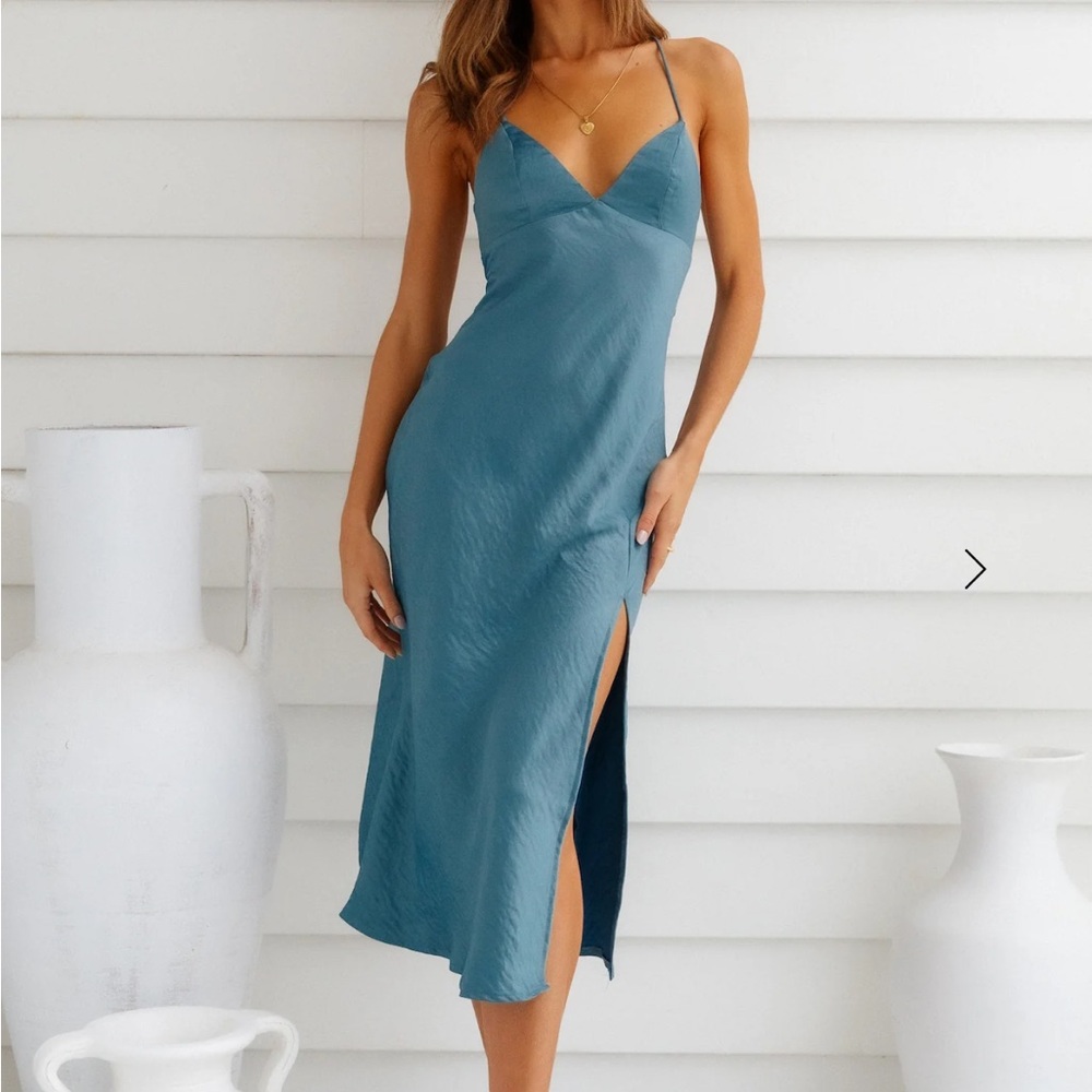 Hello Molly Teal Midi Dress
